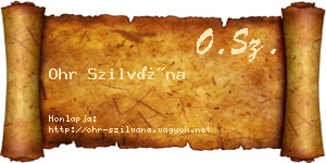 Ohr Szilvána névjegykártya